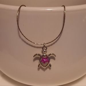 Plumeria Turtle Necklace